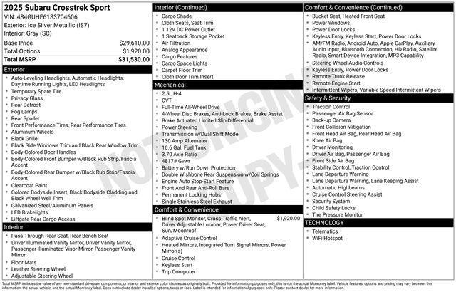 used 2025 Subaru Crosstrek car, priced at $28,600