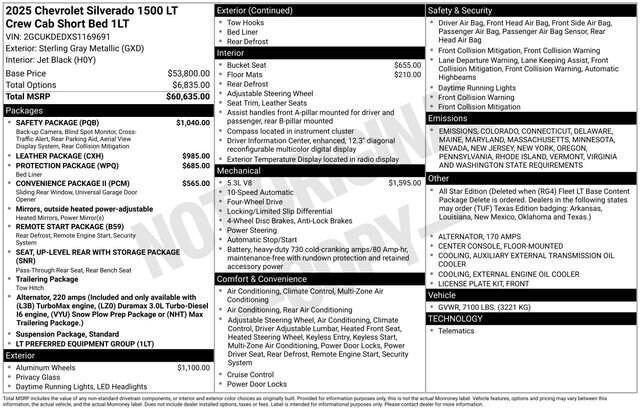 new 2025 Chevrolet Silverado 1500 car, priced at $57,130