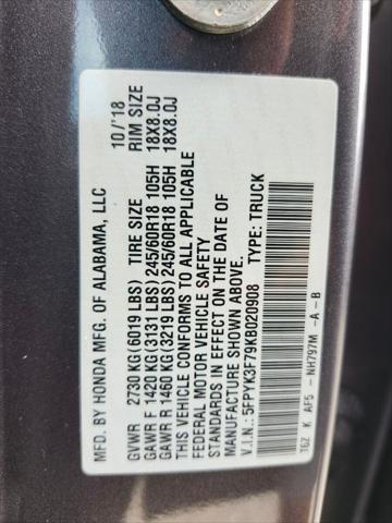used 2019 Honda Ridgeline car, priced at $22,862