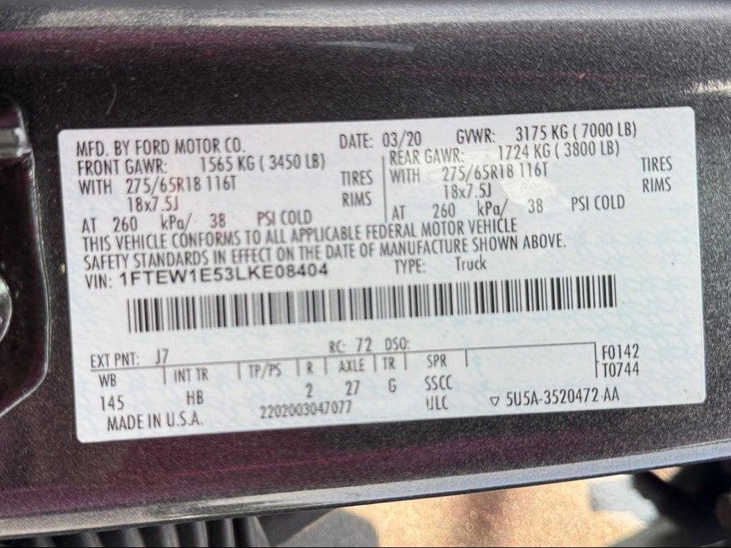 used 2020 Ford F-150 car, priced at $27,545