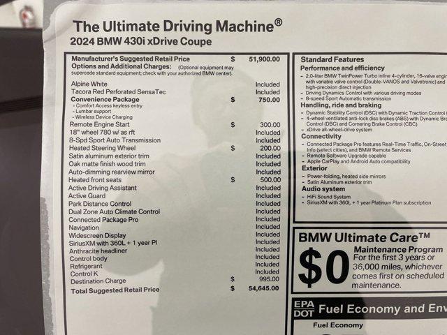 used 2024 BMW 430 car, priced at $51,911