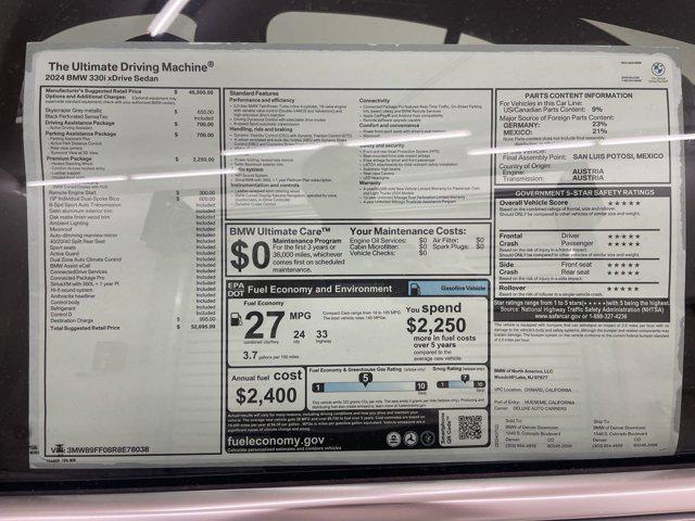 used 2024 BMW 330 car, priced at $49,532