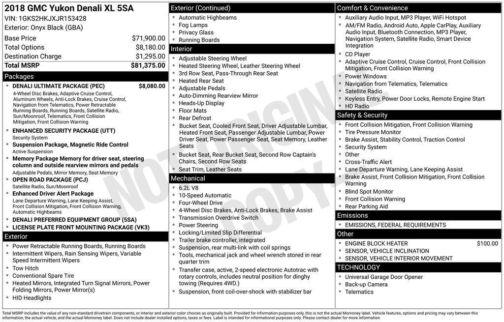 used 2018 GMC Yukon XL car, priced at $23,985