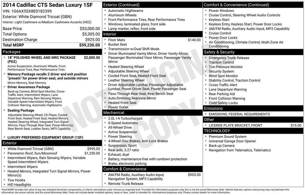 used 2014 Cadillac CTS car, priced at $10,578