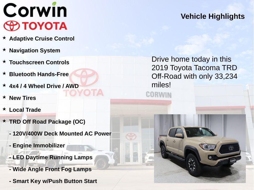 used 2019 Toyota Tacoma car, priced at $34,385