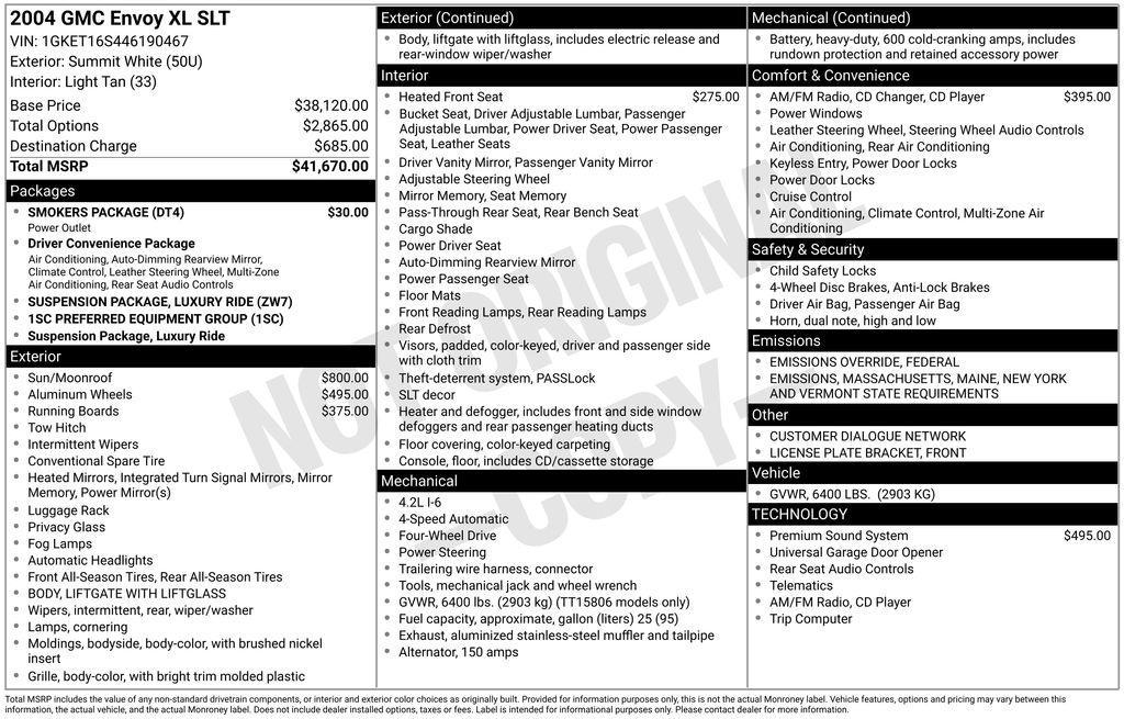 used 2004 GMC Envoy XL car, priced at $1,999