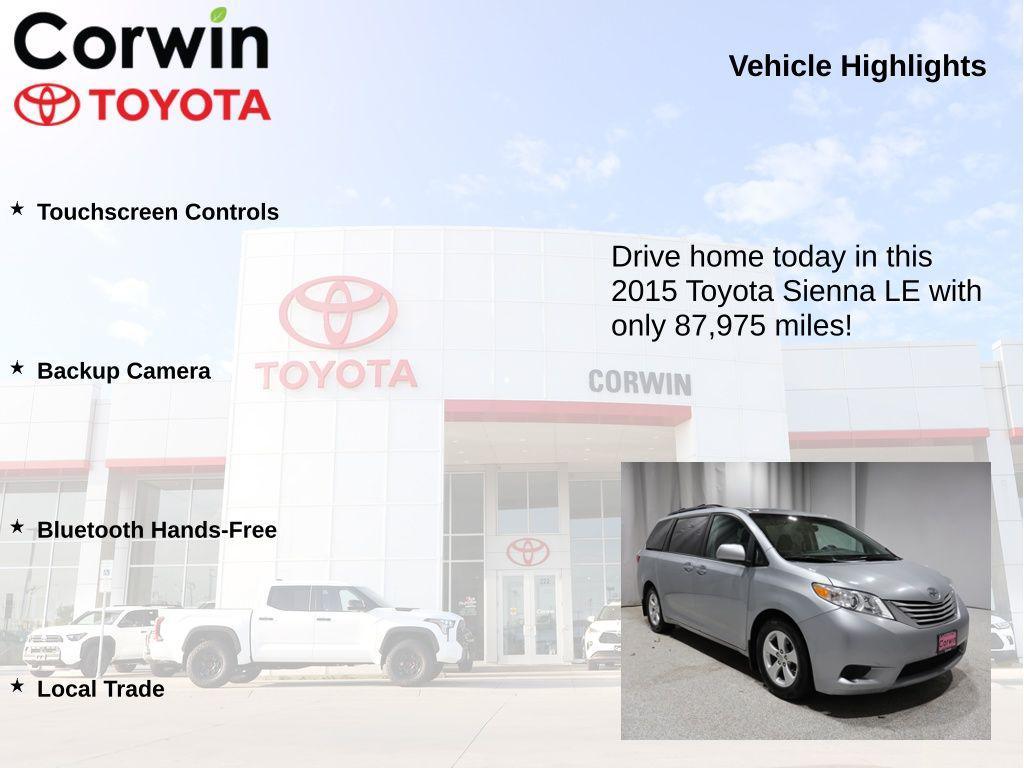 used 2015 Toyota Sienna car, priced at $17,750
