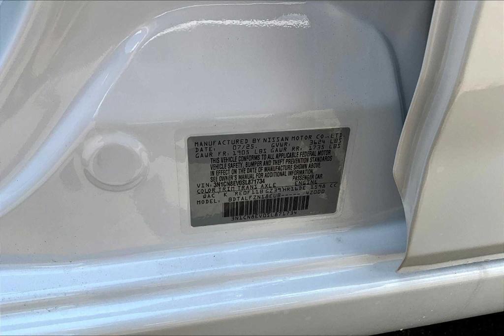 new 2025 Nissan Versa car, priced at $20,190