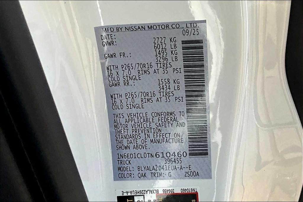 new 2026 Nissan Frontier car, priced at $32,340