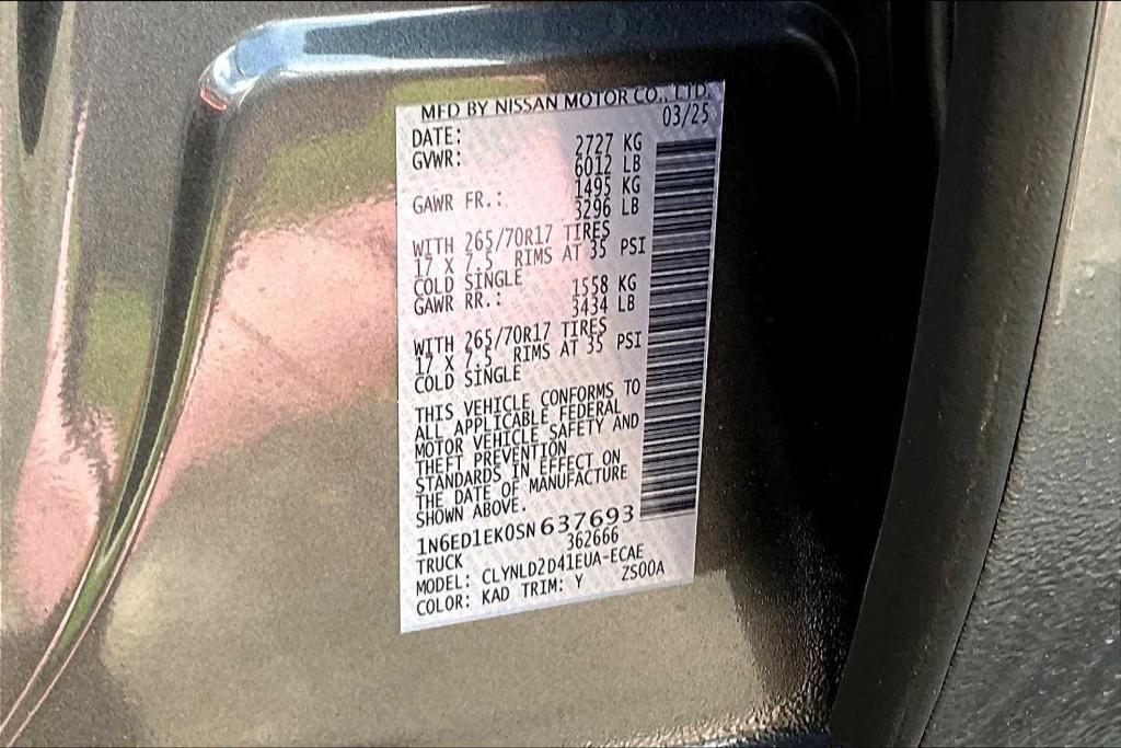 new 2025 Nissan Frontier car, priced at $44,555