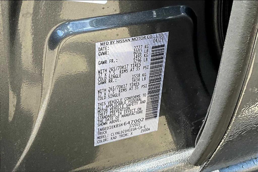 new 2025 Nissan Frontier car, priced at $43,960