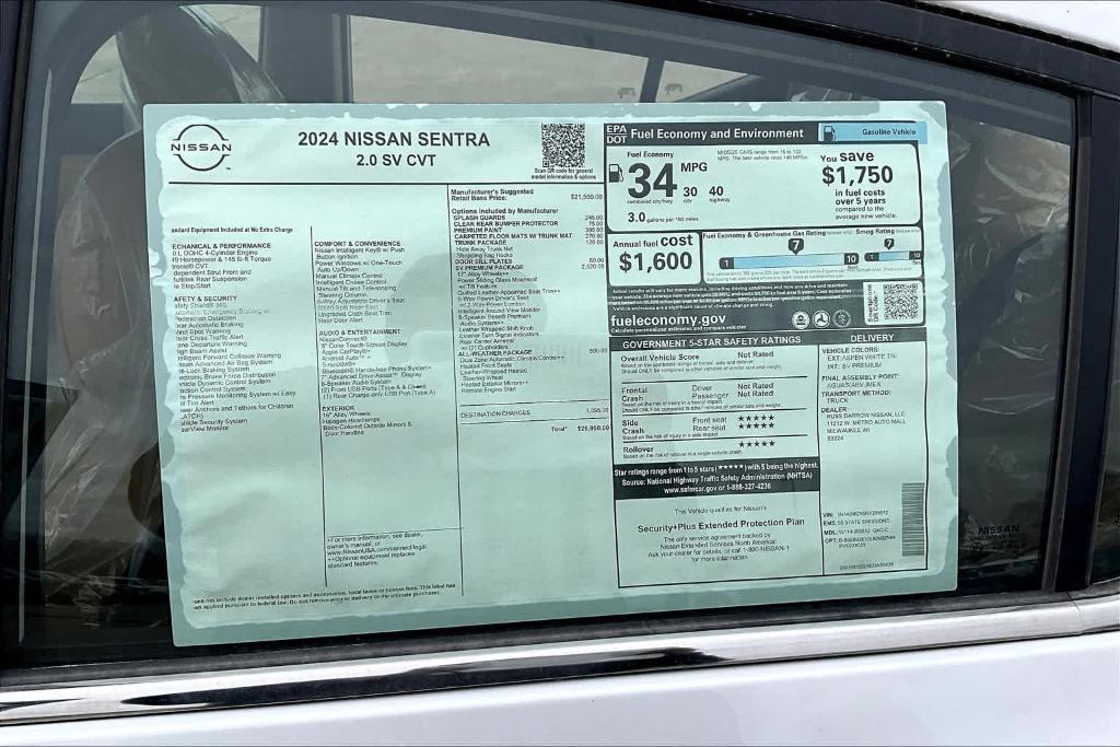 new 2024 Nissan Sentra car, priced at $27,275