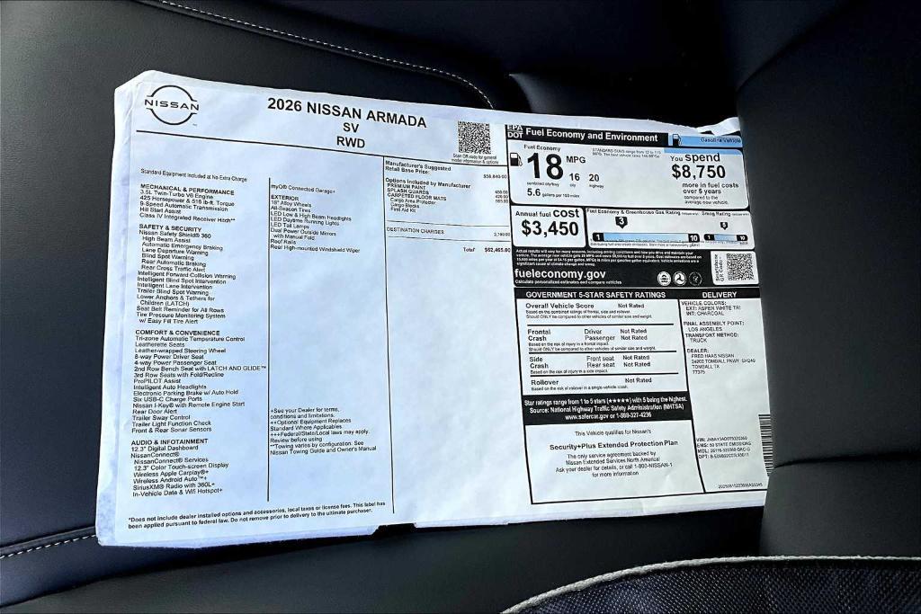 new 2026 Nissan Armada car, priced at $62,465