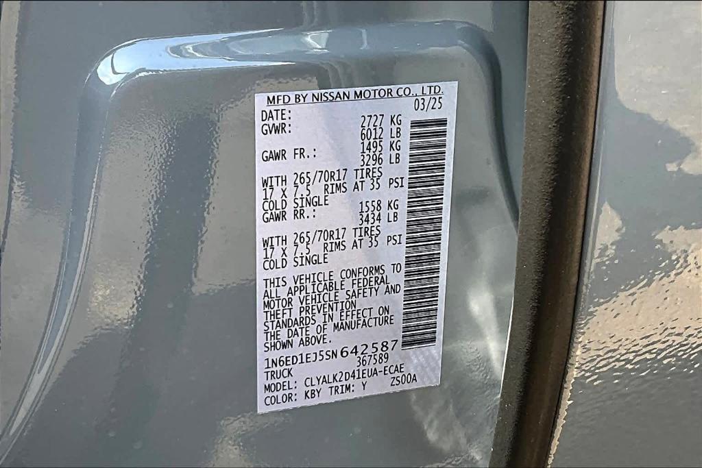 new 2025 Nissan Frontier car, priced at $44,005