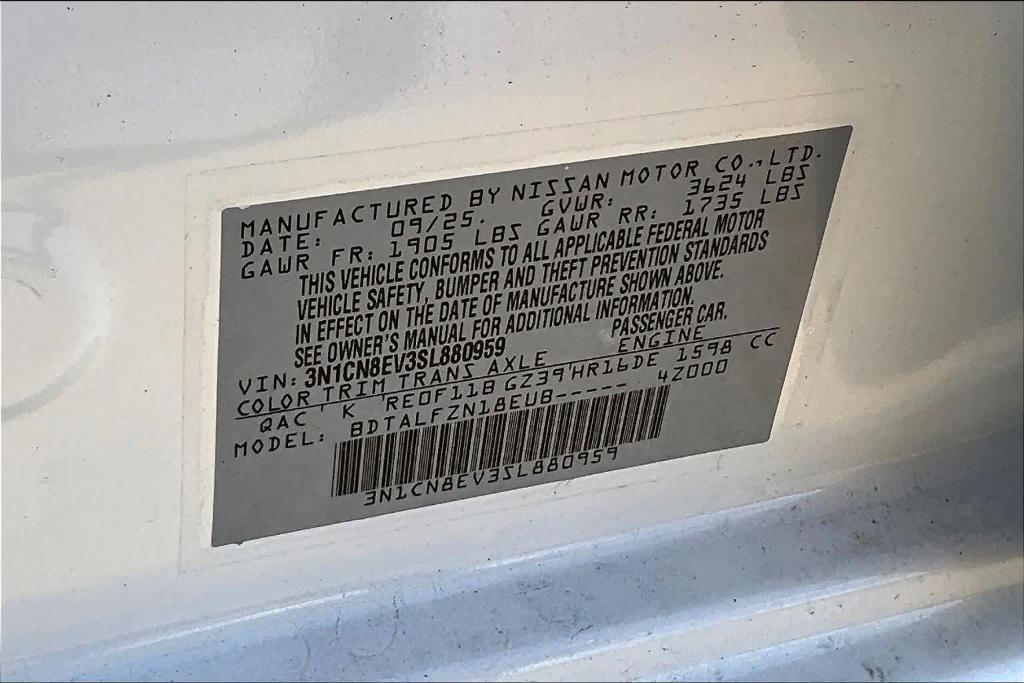 new 2025 Nissan Versa car, priced at $18,725