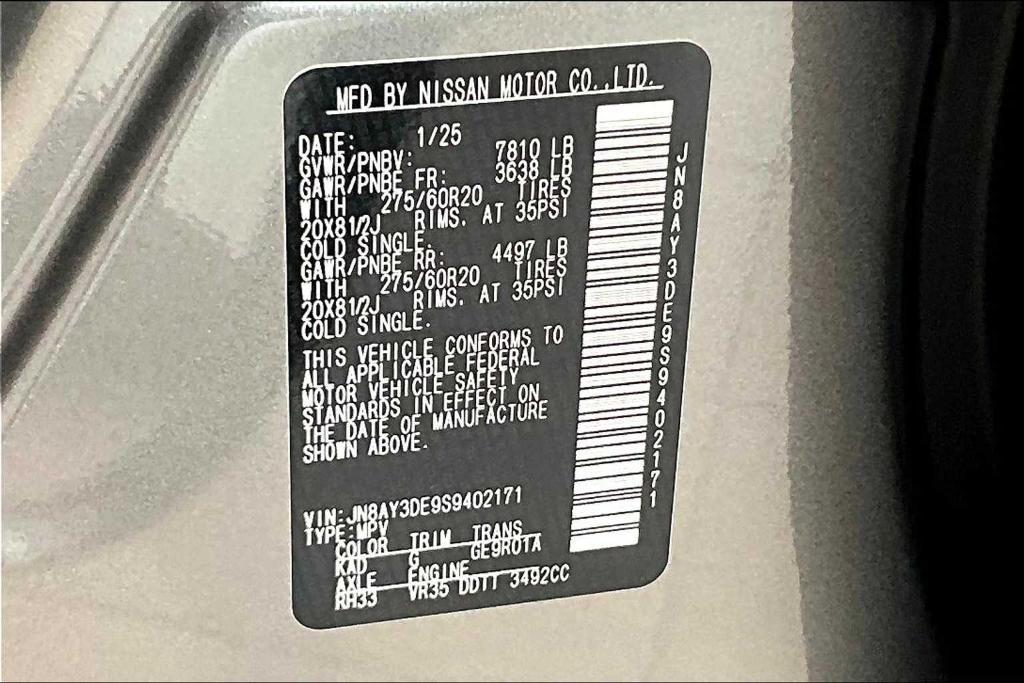 new 2025 Nissan Armada car, priced at $78,650