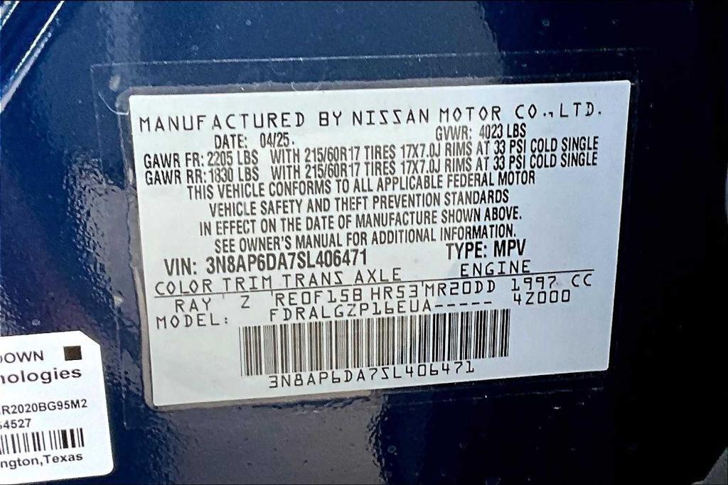 new 2025 Nissan Kicks car, priced at $26,351