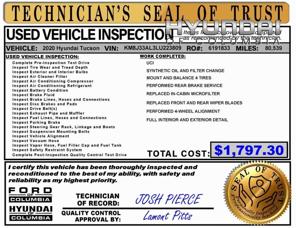 used 2020 Hyundai Tucson car, priced at $16,445