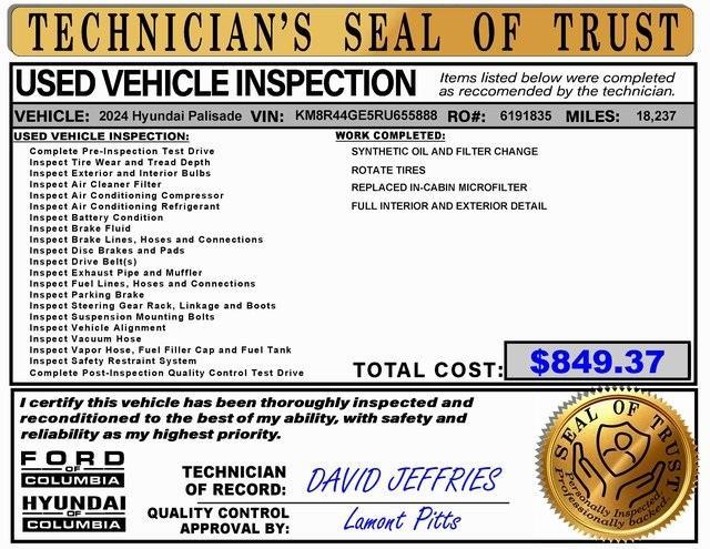 used 2024 Hyundai Palisade car, priced at $34,142