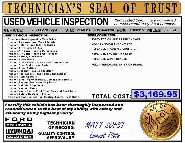 used 2021 Ford Edge car, priced at $18,967