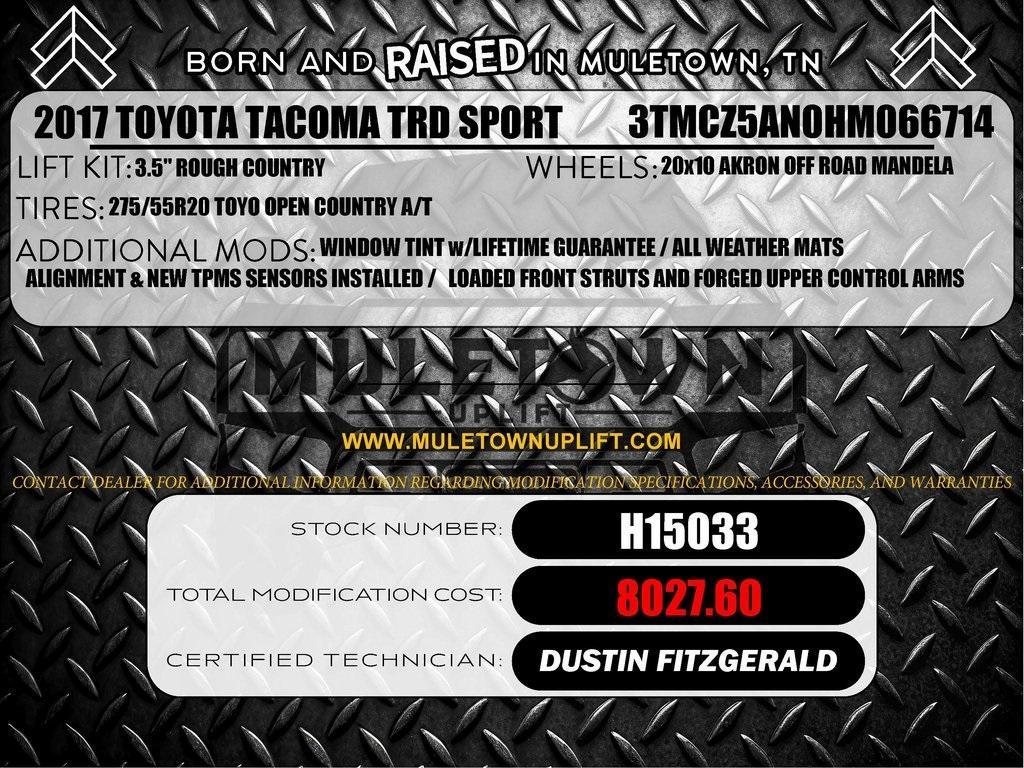 used 2017 Toyota Tacoma car, priced at $35,109