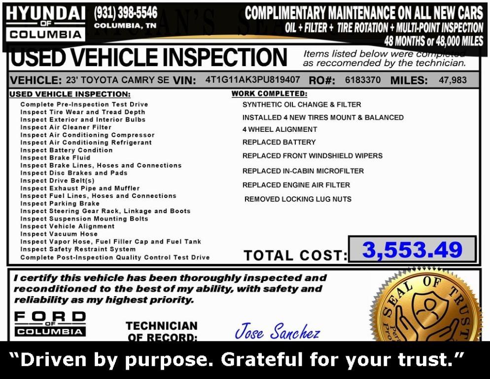 used 2023 Toyota Camry car, priced at $25,048
