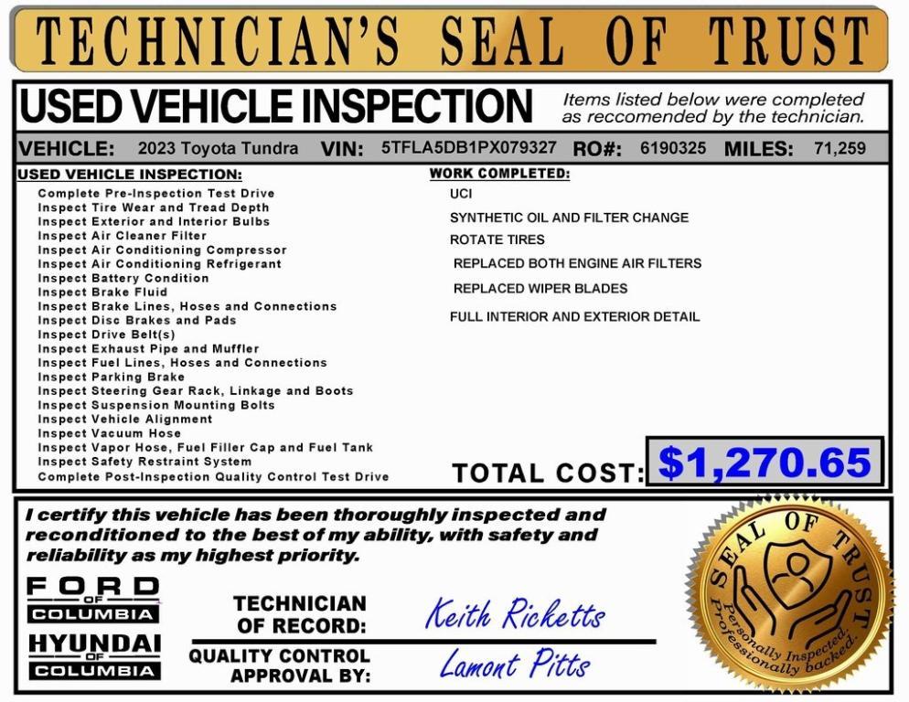 used 2023 Toyota Tundra car, priced at $41,626