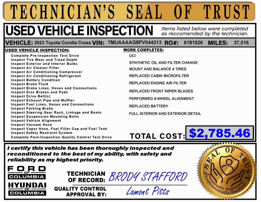 used 2023 Toyota Corolla Cross car, priced at $21,654