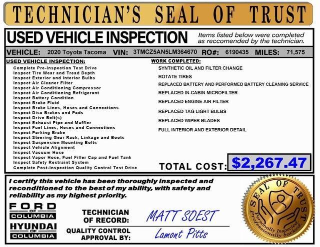 used 2020 Toyota Tacoma car, priced at $33,131