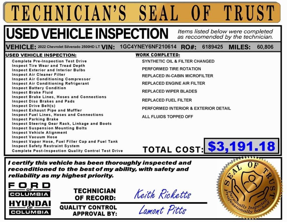 used 2022 Chevrolet Silverado 2500 car, priced at $44,469