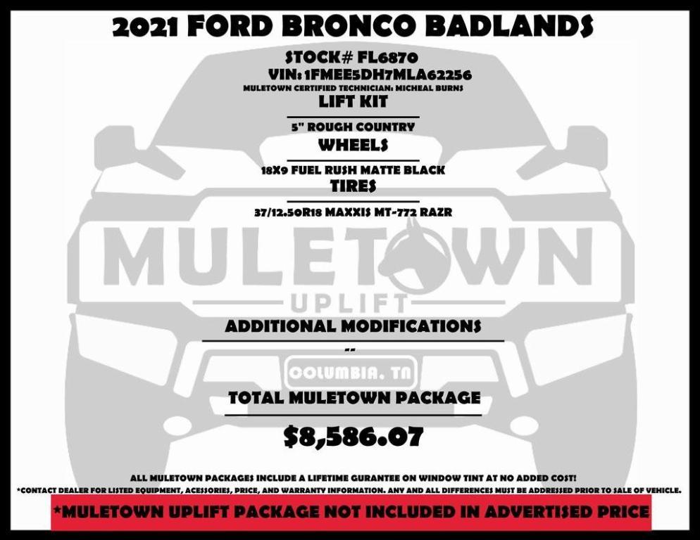 used 2021 Ford Bronco car, priced at $39,958