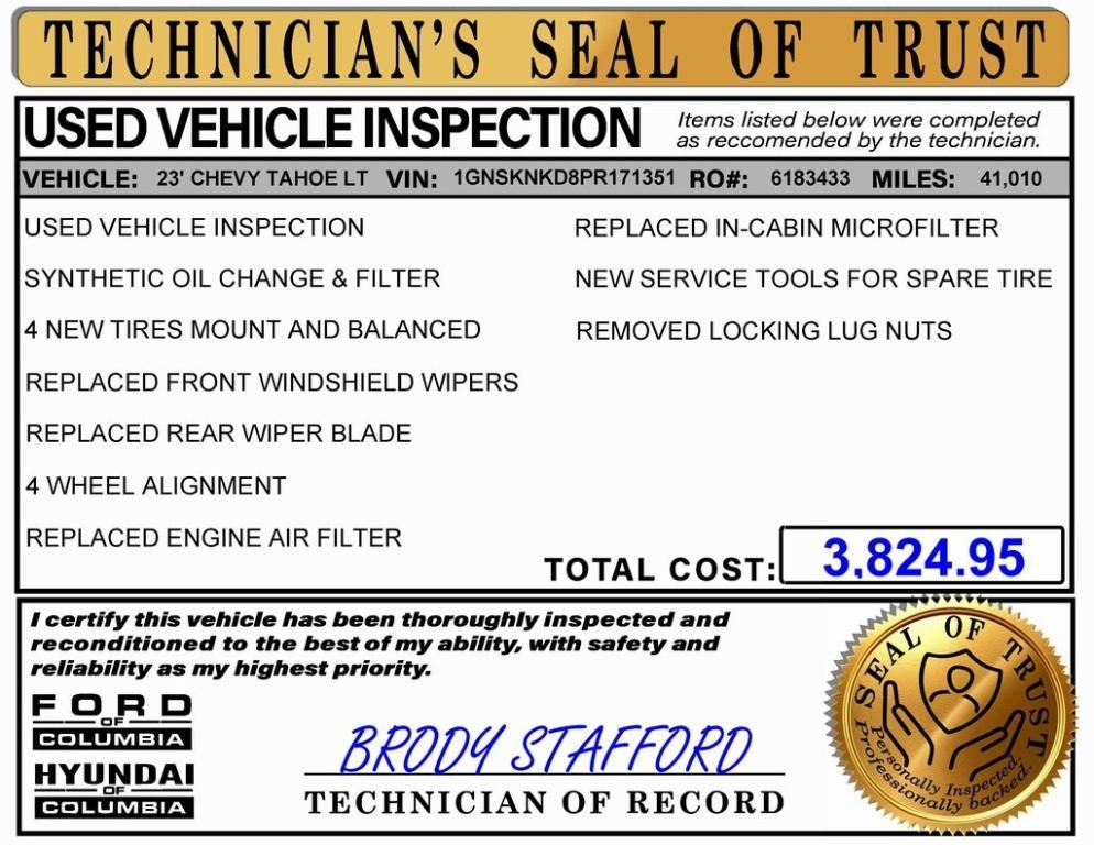 used 2023 Chevrolet Tahoe car, priced at $54,342
