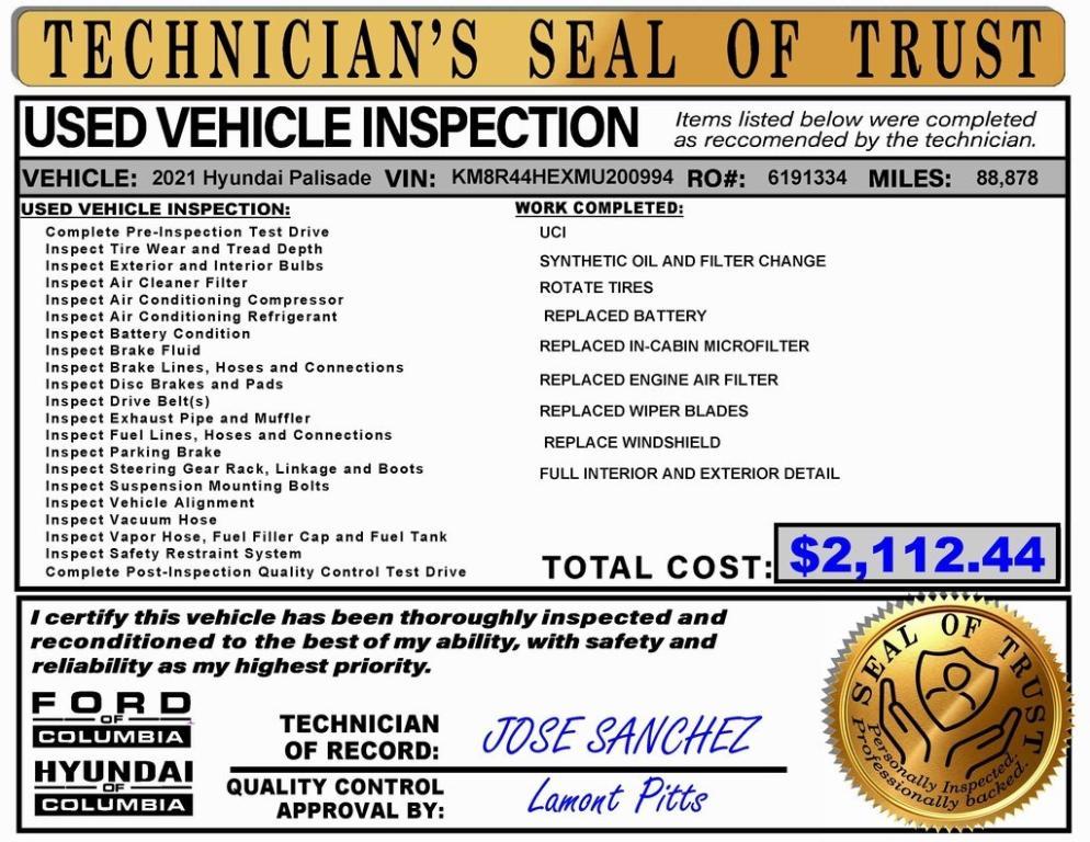 used 2021 Hyundai Palisade car, priced at $22,272