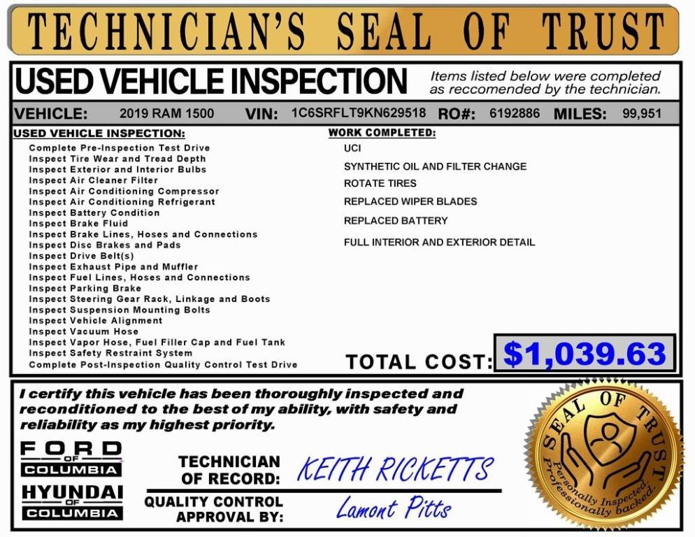 used 2019 Ram 1500 car, priced at $31,064