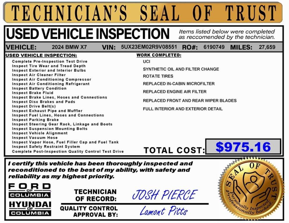 used 2024 BMW X7 car, priced at $59,983