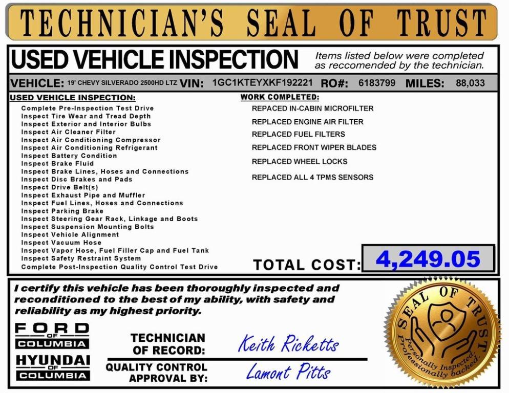 used 2019 Chevrolet Silverado 2500 car, priced at $39,898