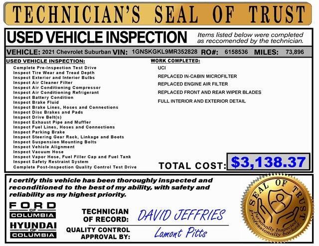 used 2021 Chevrolet Suburban car, priced at $47,994