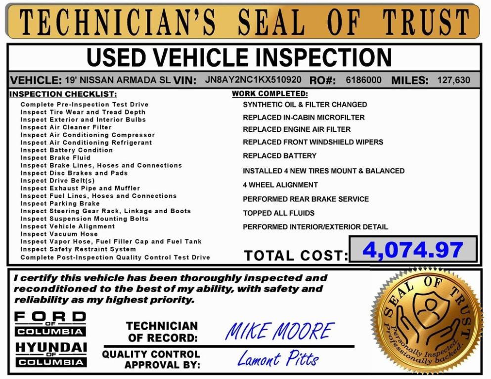 used 2019 Nissan Armada car, priced at $18,336