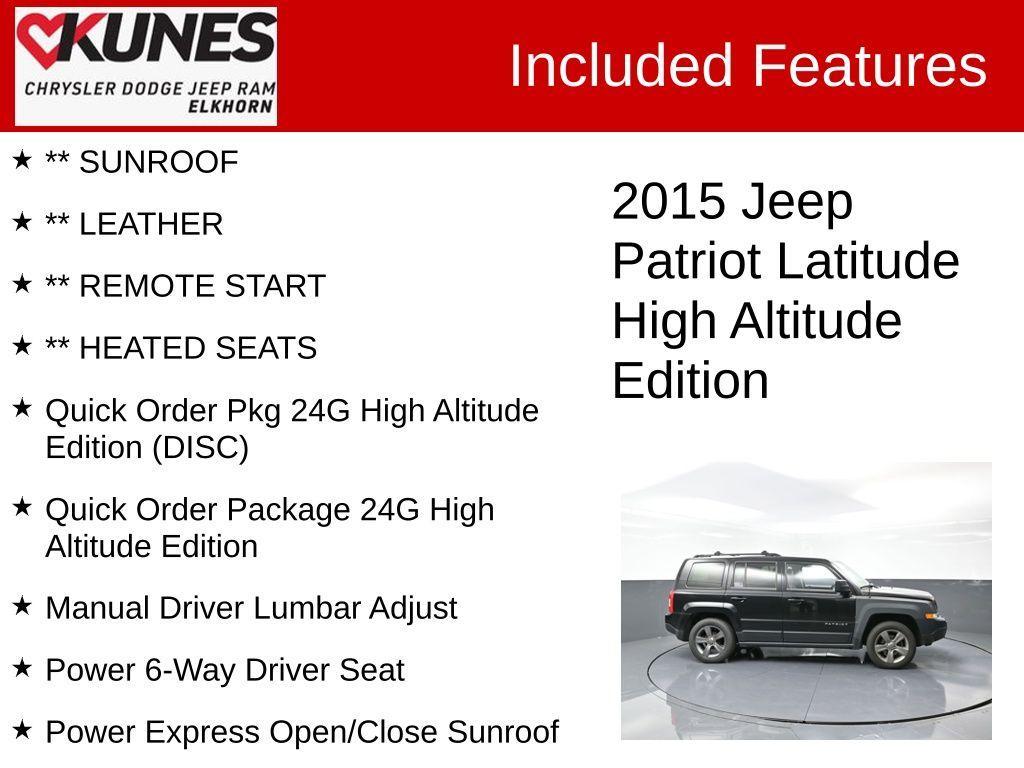 used 2015 Jeep Patriot car, priced at $10,995