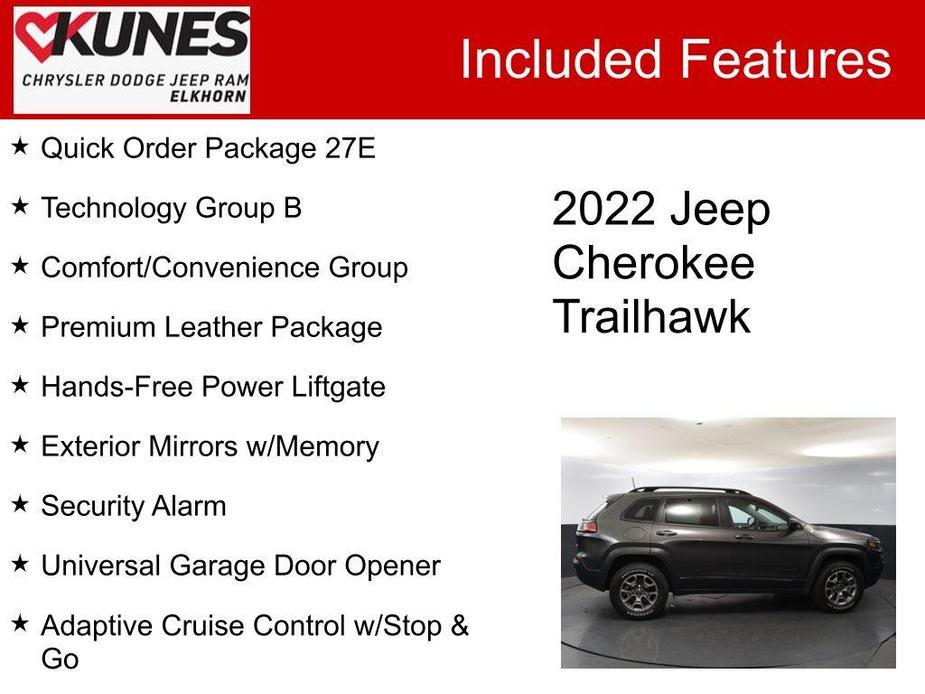 used 2022 Jeep Cherokee car, priced at $33,999