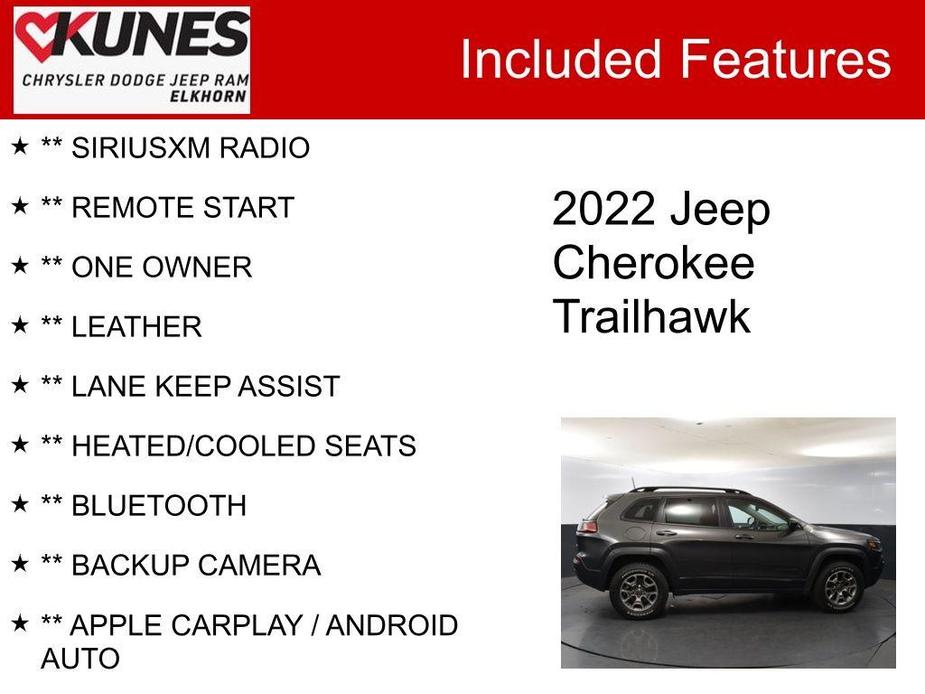 used 2022 Jeep Cherokee car, priced at $33,999