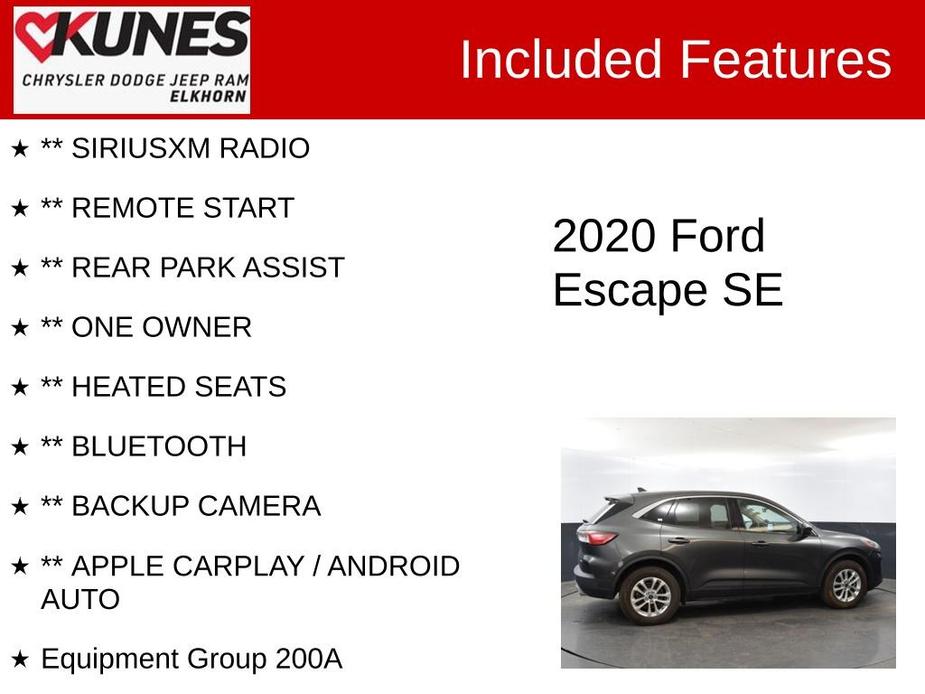 used 2020 Ford Escape car, priced at $17,739