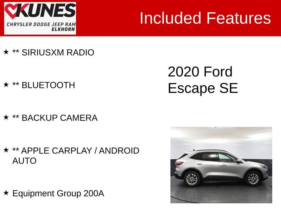 used 2020 Ford Escape car, priced at $18,586