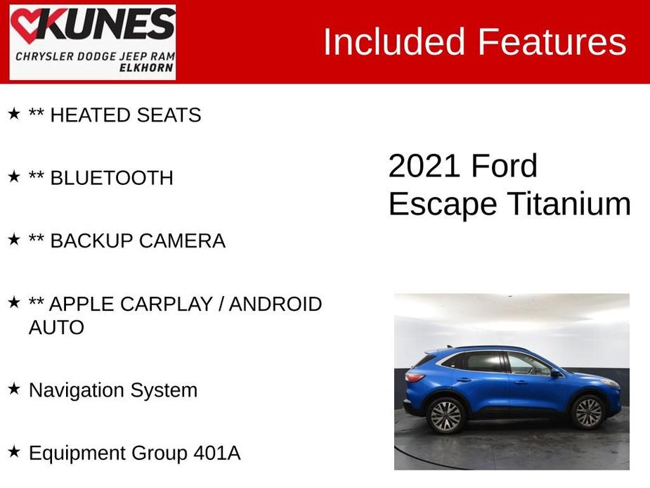 used 2021 Ford Escape car, priced at $22,461