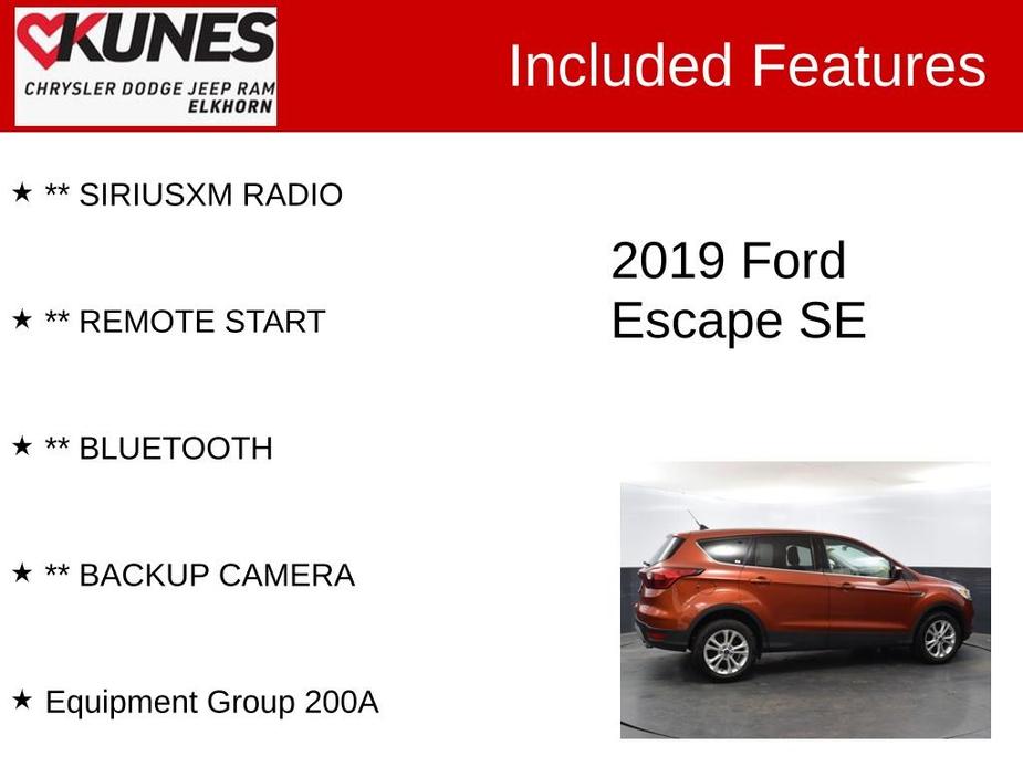 used 2019 Ford Escape car, priced at $18,098