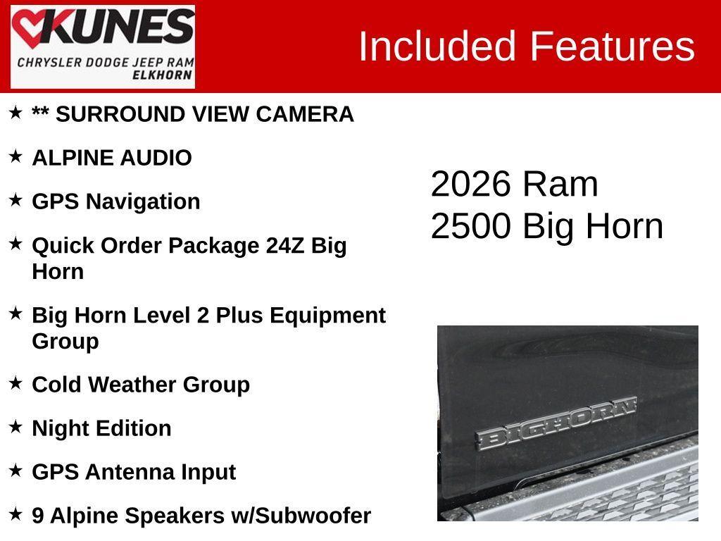 new 2026 Ram 2500 car, priced at $74,150