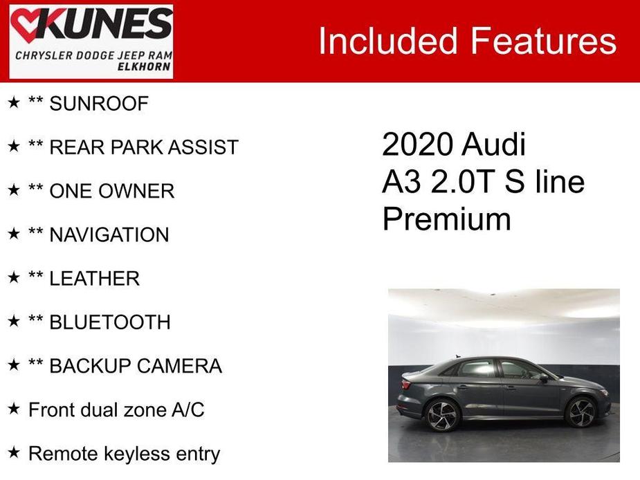 used 2020 Audi A3 car, priced at $24,013