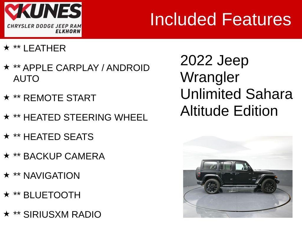used 2022 Jeep Wrangler Unlimited car, priced at $33,985