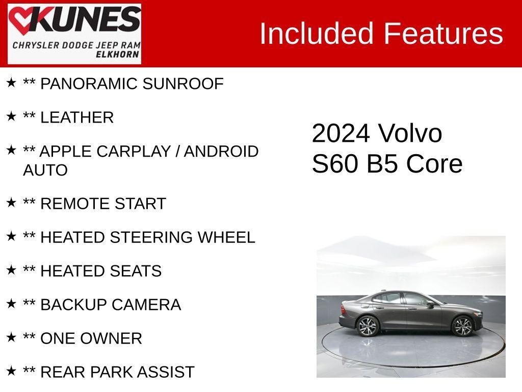 used 2024 Volvo S60 car, priced at $25,565