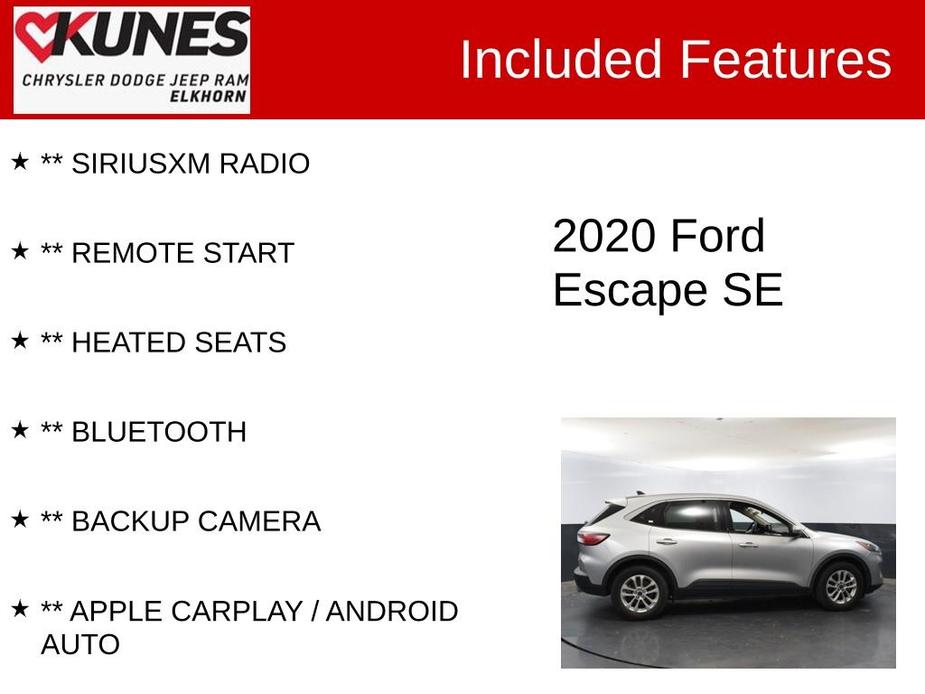 used 2020 Ford Escape car, priced at $16,357